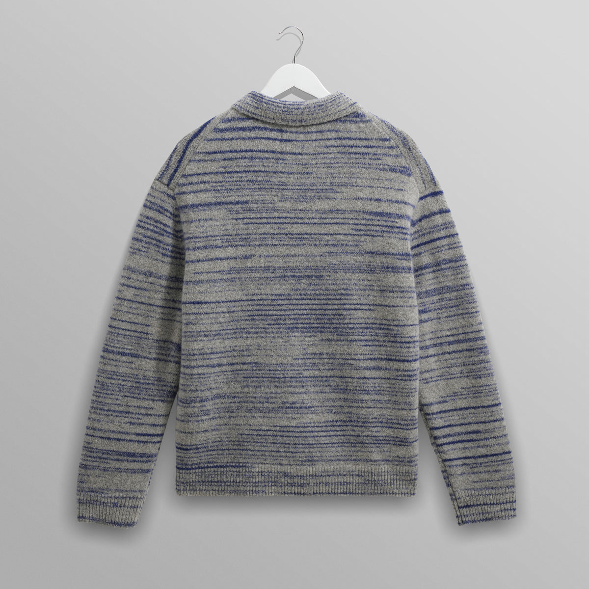 Alpha Zip Polo Random Space Dye - Grey/Blue