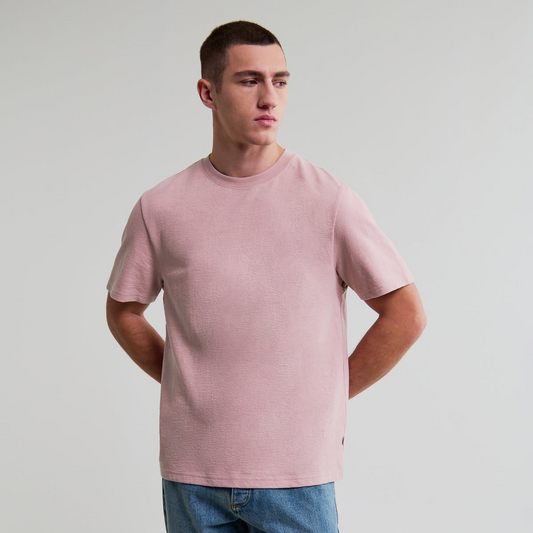 Dean Textured Organic Cotton T-Shirt - Dusky Pink
