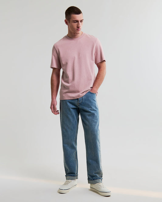Dean Textured Organic Cotton T-Shirt - Dusky Pink