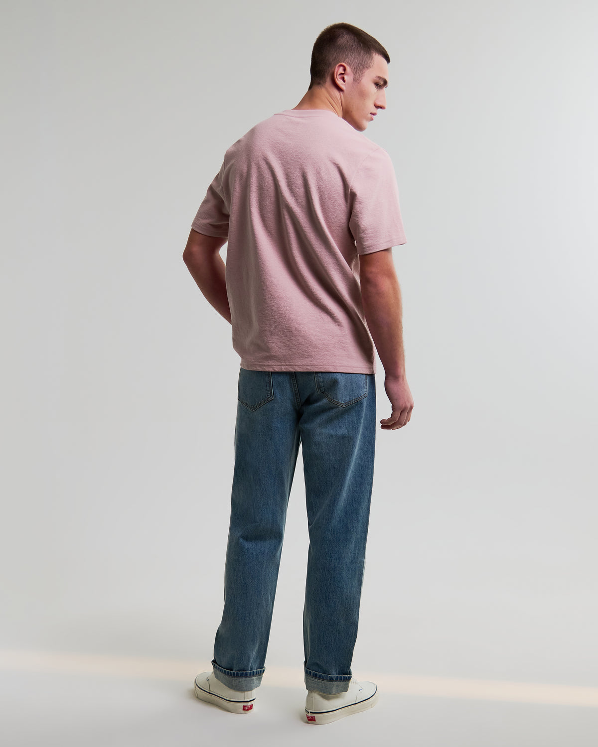 Dean Textured Organic Cotton T-Shirt - Dusky Pink