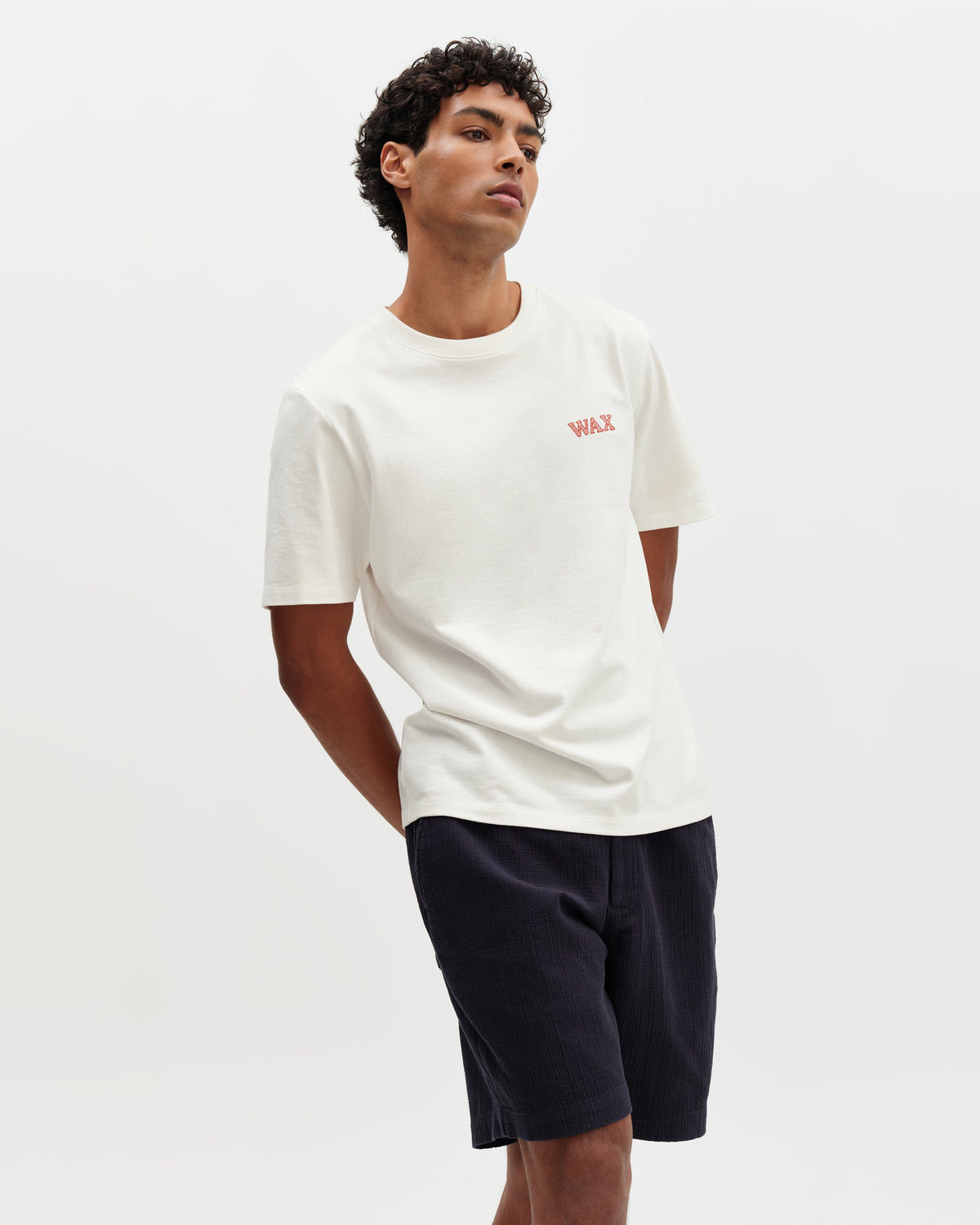 Dean Grid Embroidered T-Shirt - Ecru And Rust