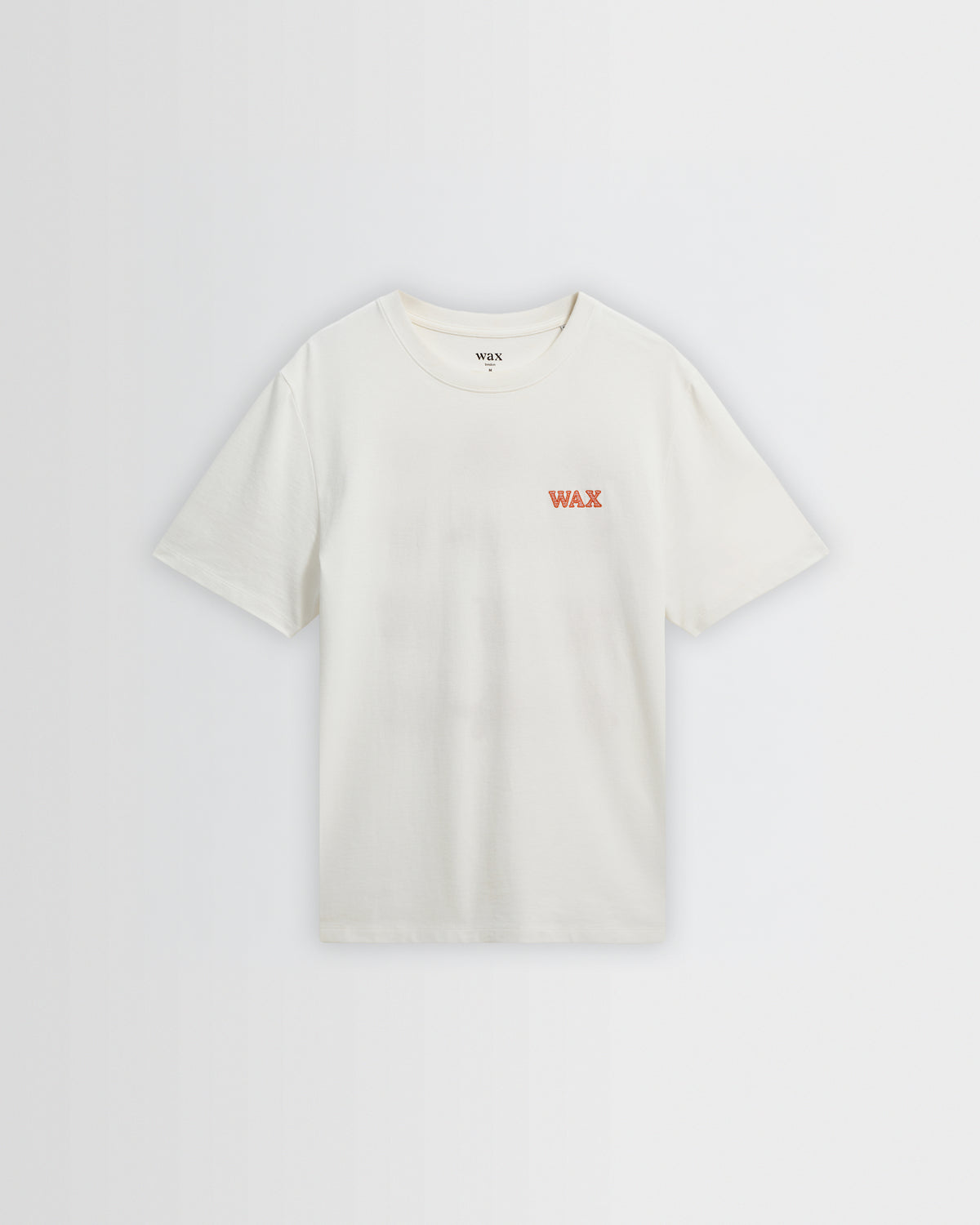 Wax Dean Grid Embroidered T-Shirt - Ecru And Rust