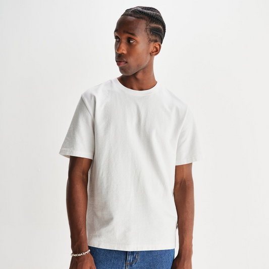 Dean Textured Organic Cotton T-Shirt - White