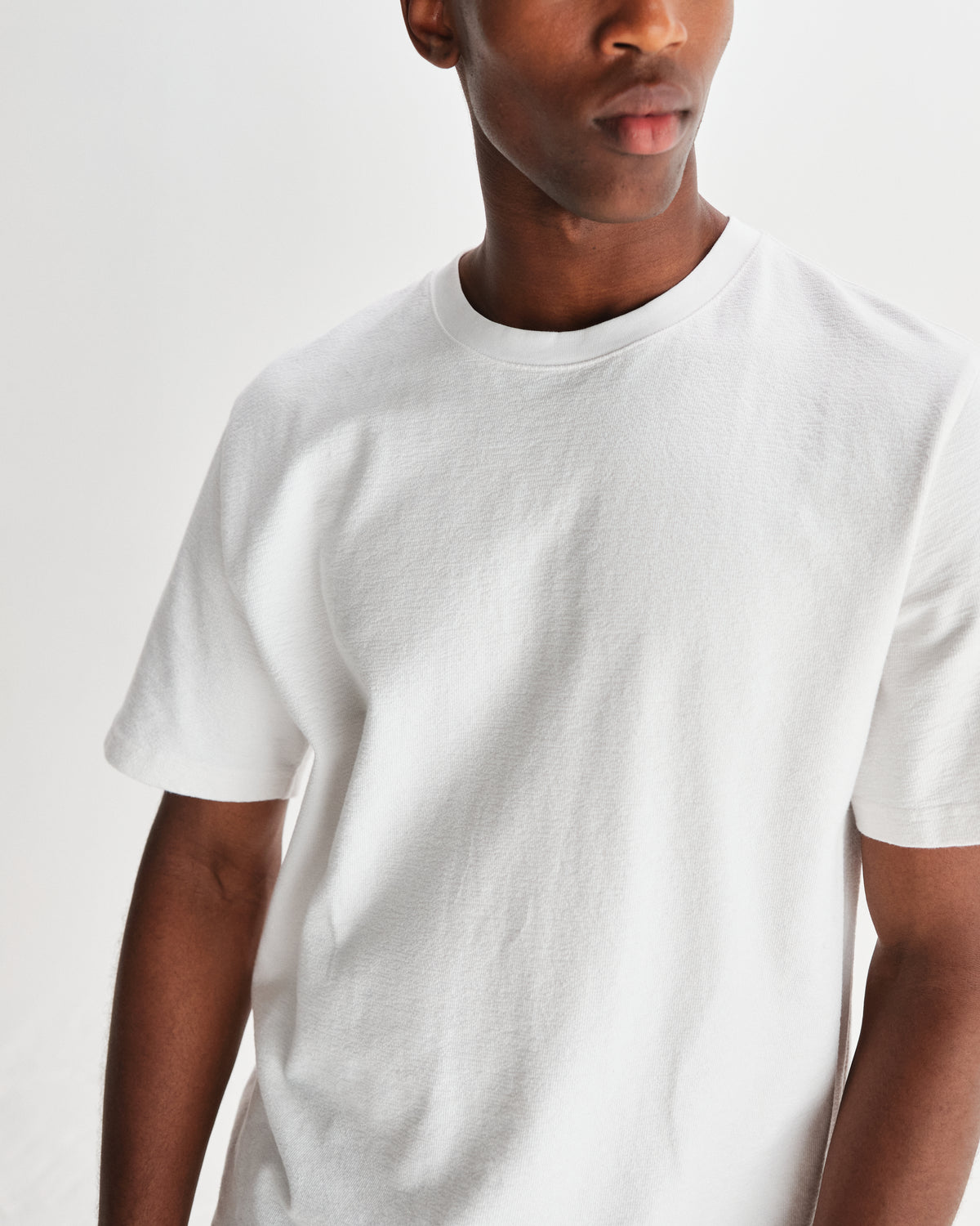 Dean Textured Organic Cotton T-Shirt - White
