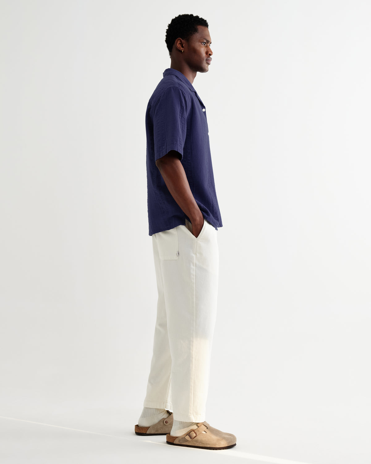 Didcot Double-Weave Seersucker Short-Sleeve Shirt - Dark Blue