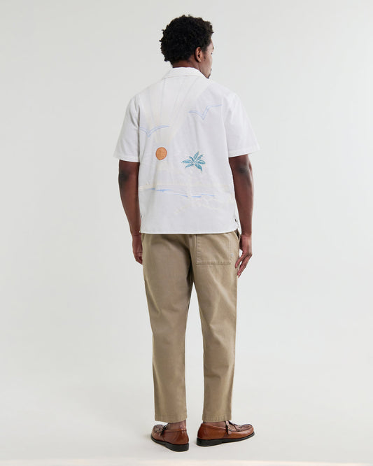 Didcot Embroidered Short-Sleeve Shirt - Ecru