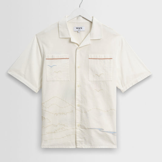 Didcot Embroidered Short-Sleeve Shirt - Ecru