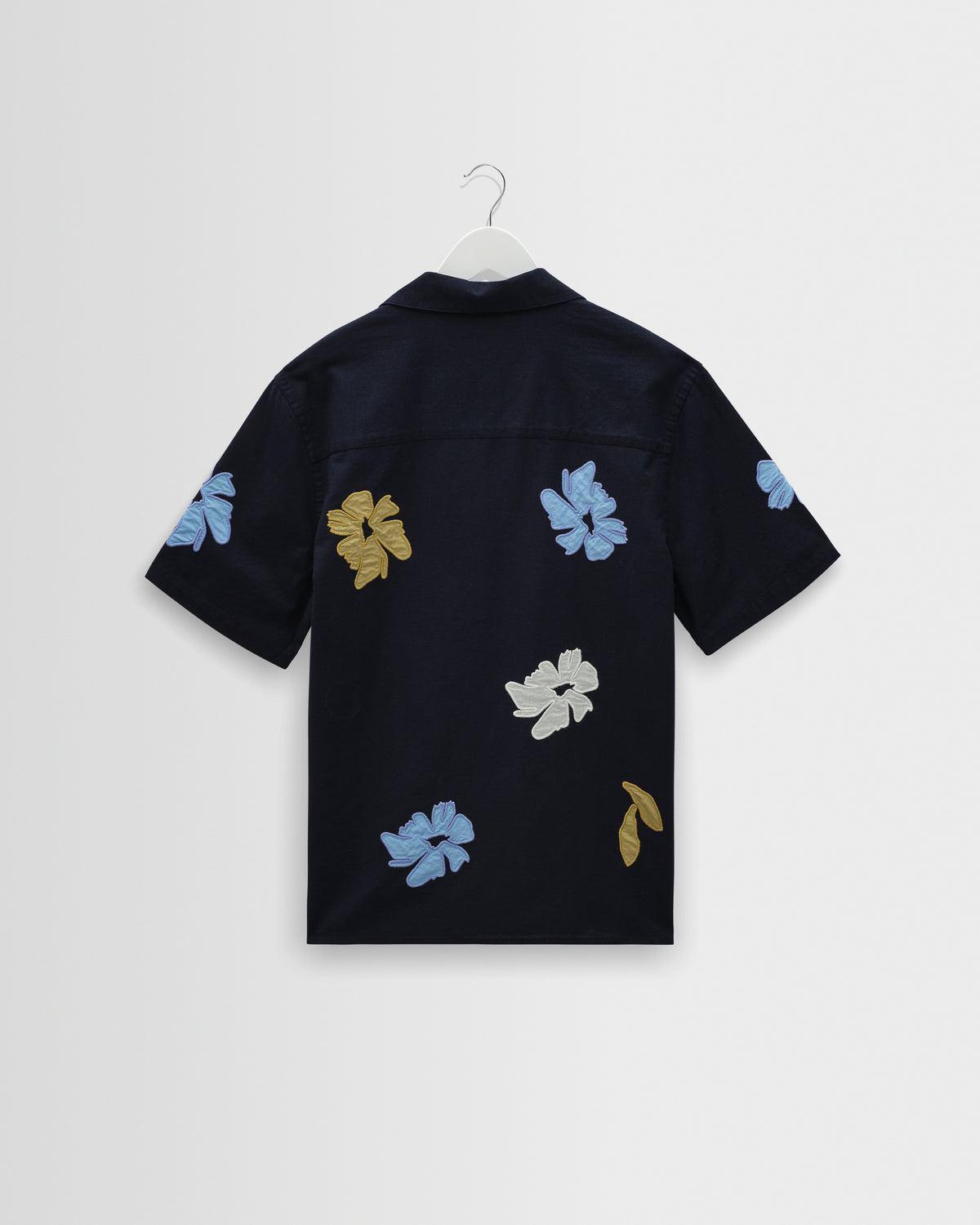 Didcot Floral Applique Short-Sleeve Shirt - Navy / Multicolour