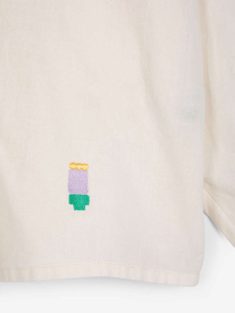 Lace Ending Poplin Shirt - Off White
