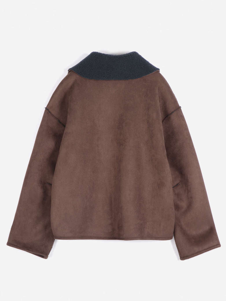 Reversible Soft Sherpa Jacket - Dark Brown