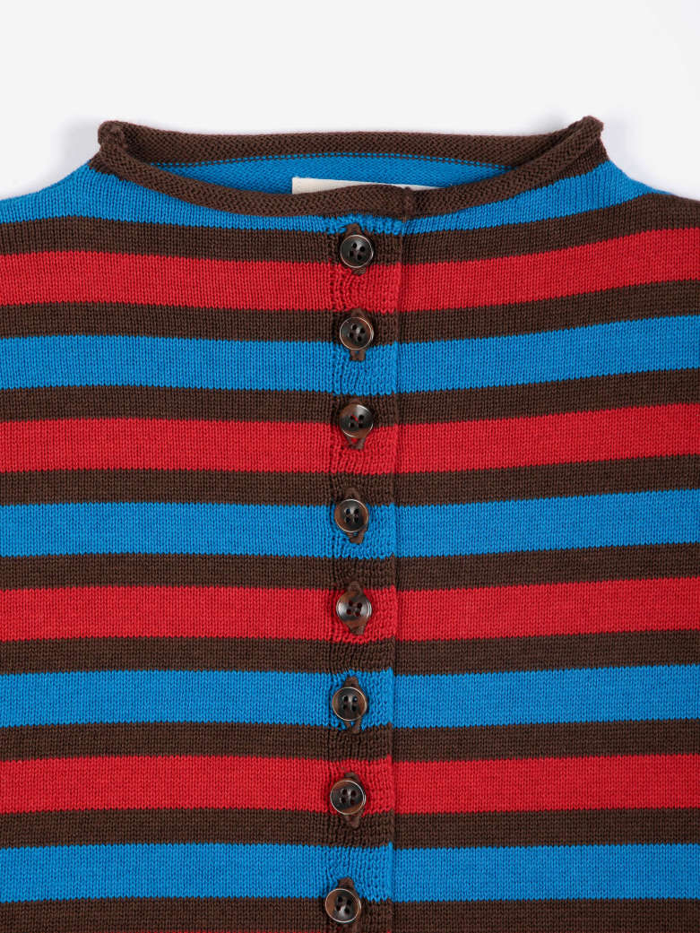 Striped Cotton Cardigan - Multicolour