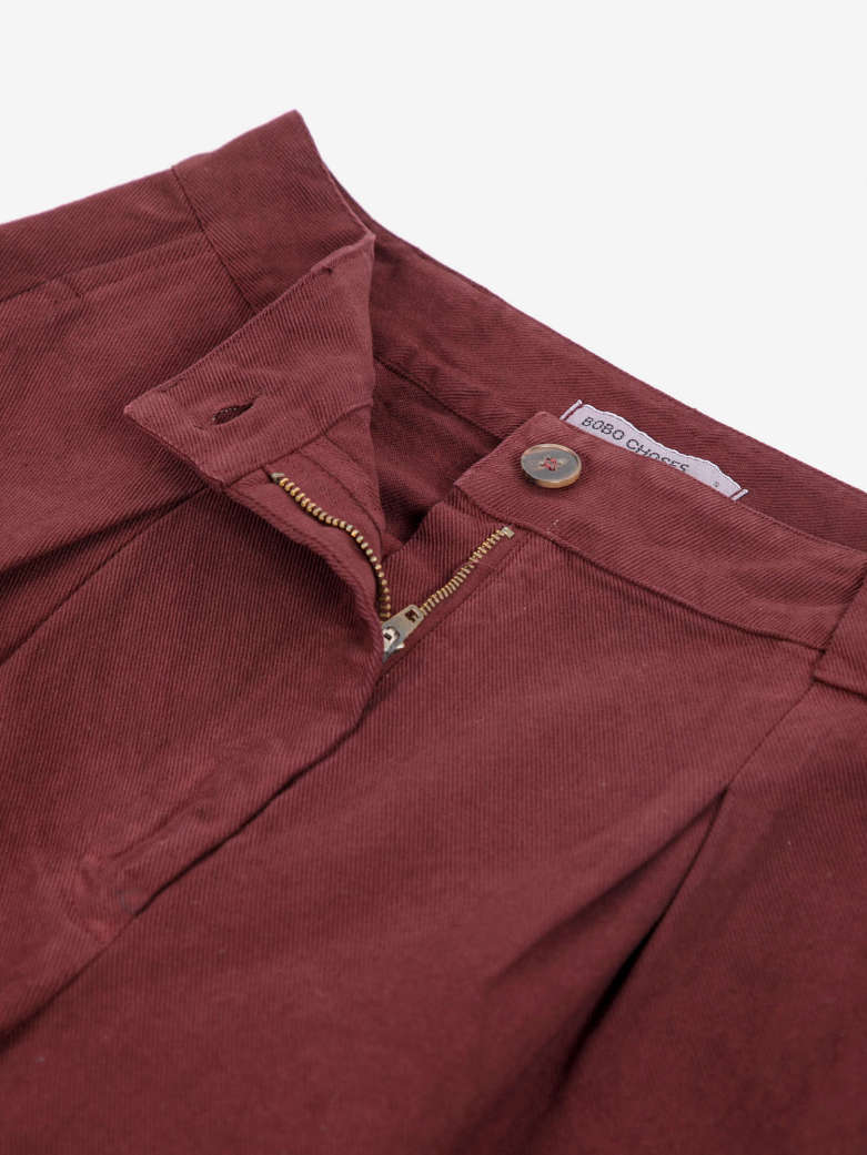 Bobo Pleated Twill Wide-Leg Pants - Dark Brown