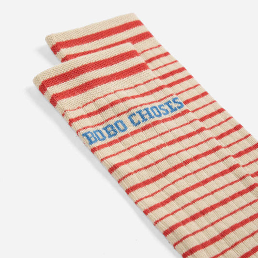 Striped Cotton Socks - Off White