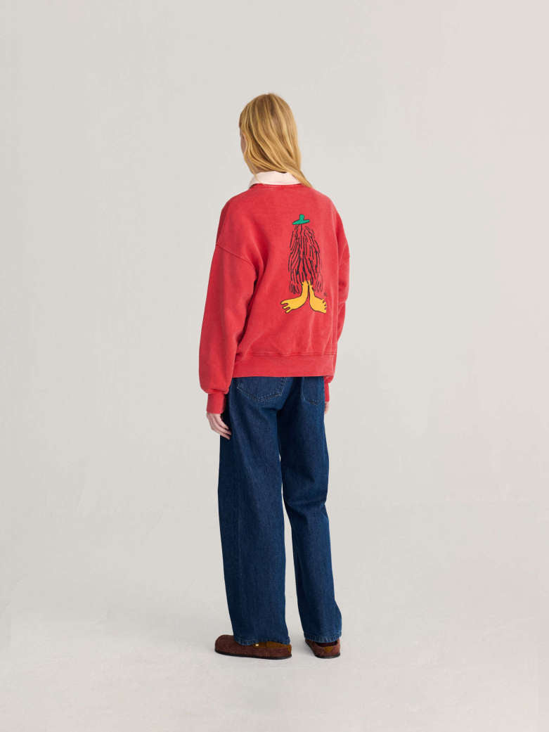 Hidden Monster Relaxed Sweatshirt - Red