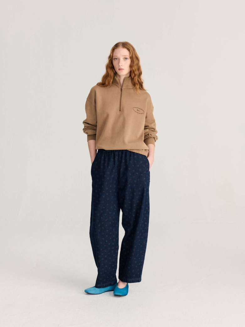 Bobo Swamp Whirl All Over Denim Cocoon Pants - Navy Blue
