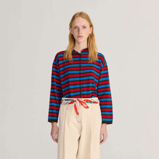 Striped Cotton Cardigan - Multicolour