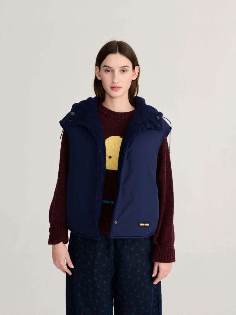 Reversible Nylon Vest - Navy Blue