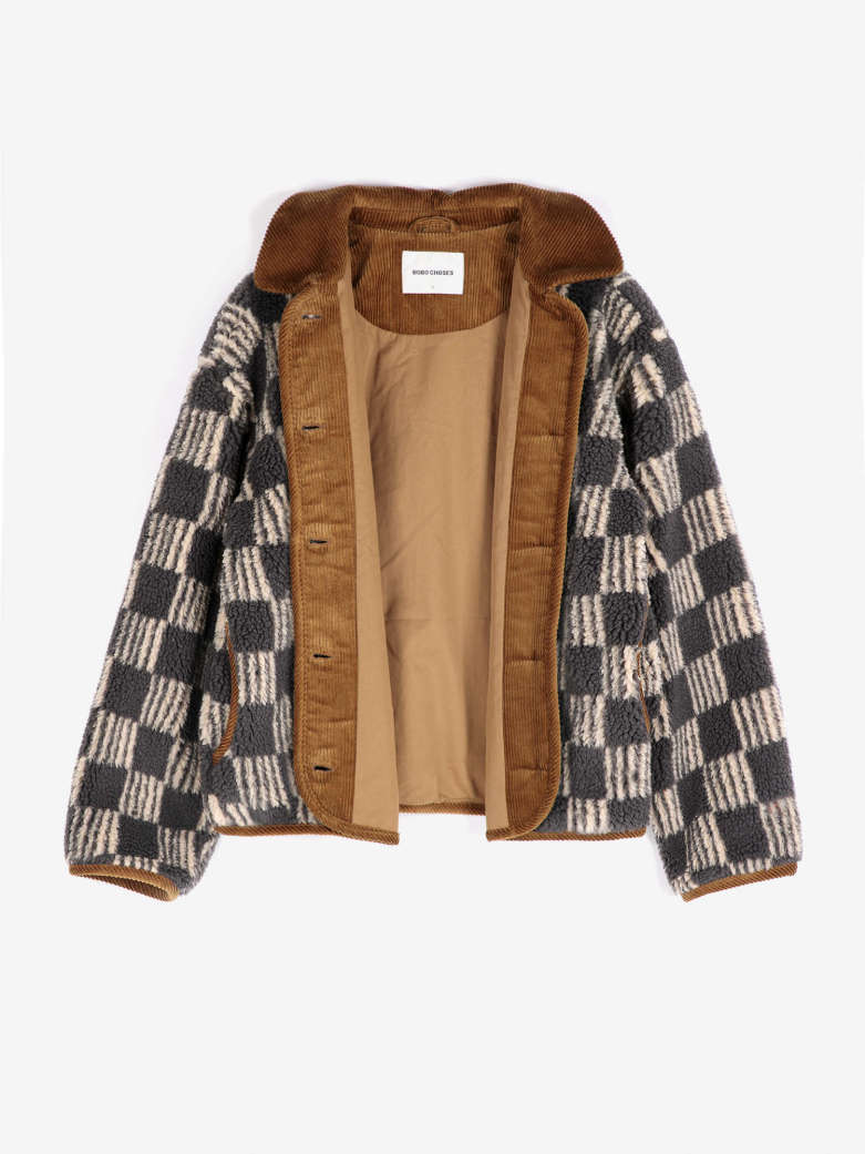 Bobo Almost Moire All Over Sherpa Jacket - Beige