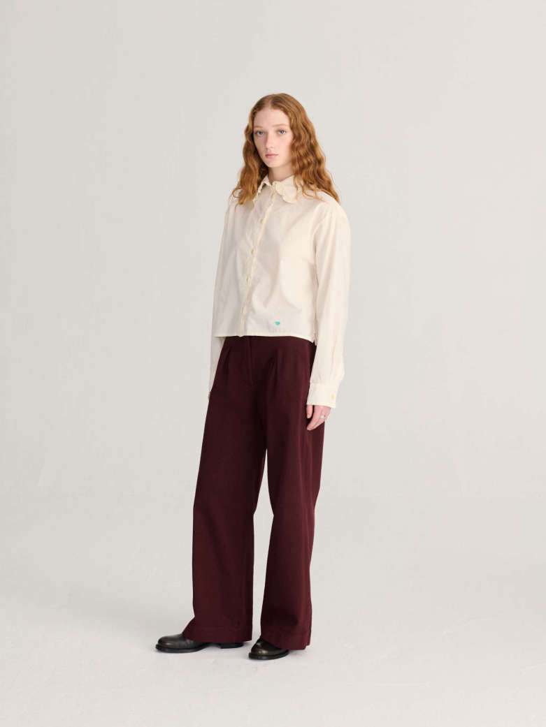 Bobo Pleated Twill Wide-Leg Pants - Dark Brown