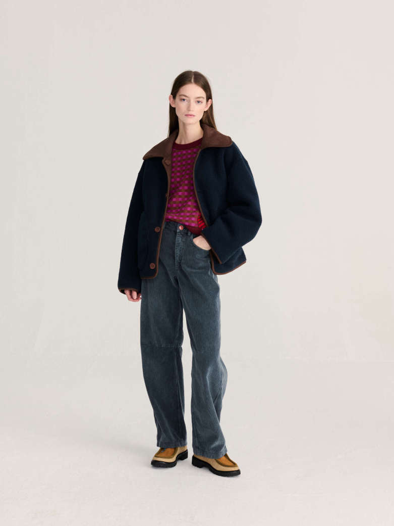 Reversible Soft Sherpa Jacket - Dark Brown