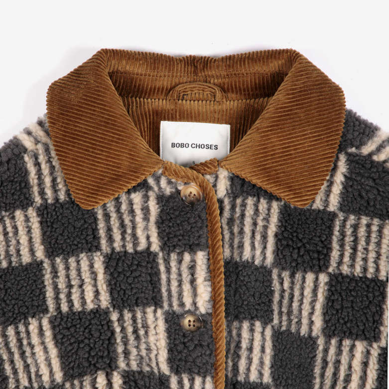 Bobo Almost Moire All Over Sherpa Jacket - Beige