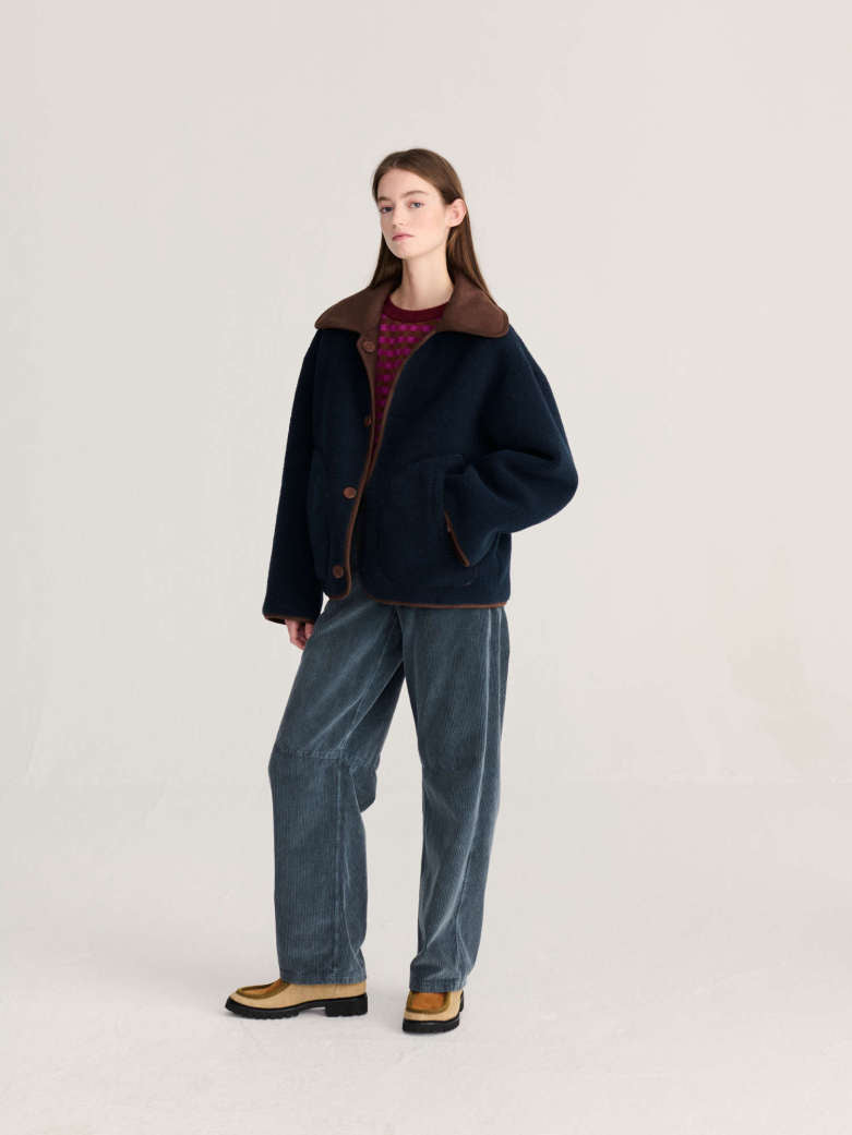 Bobo Reversible Soft Sherpa Jacket - Dark Brown