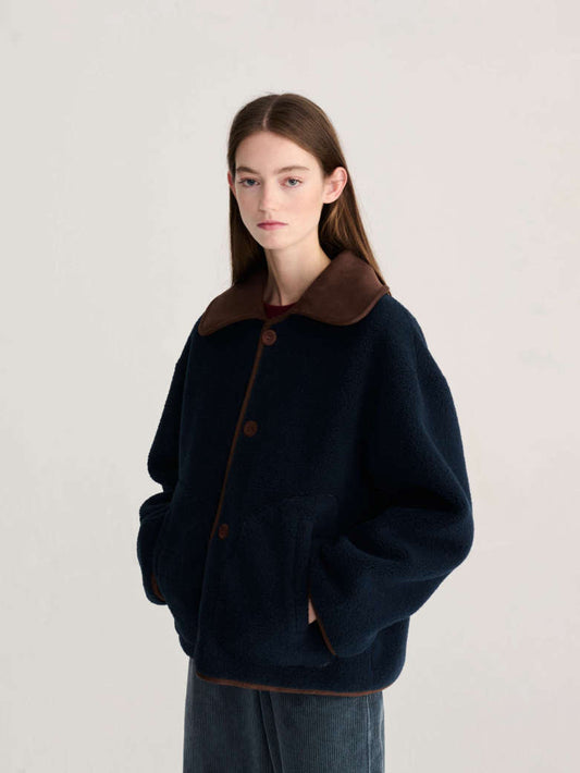 Reversible Soft Sherpa Jacket - Dark Brown