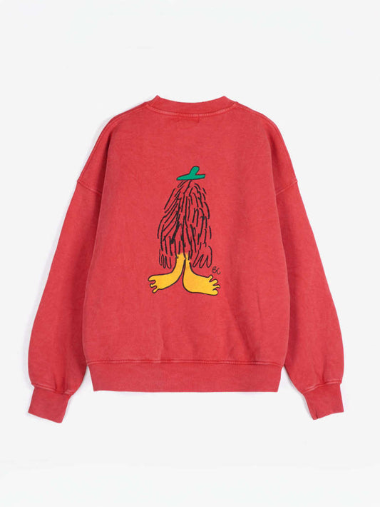 Hidden Monster Relaxed Sweatshirt - Red