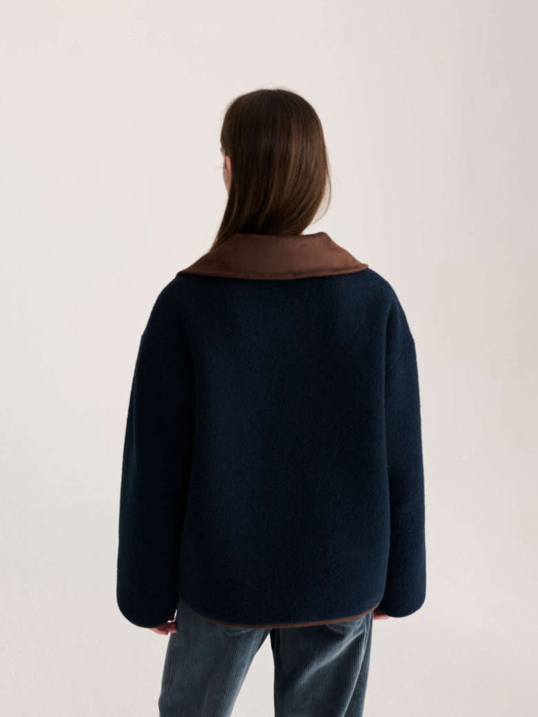 Reversible Soft Sherpa Jacket - Dark Brown