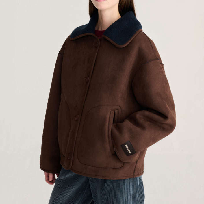 Bobo Reversible Soft Sherpa Jacket - Dark Brown