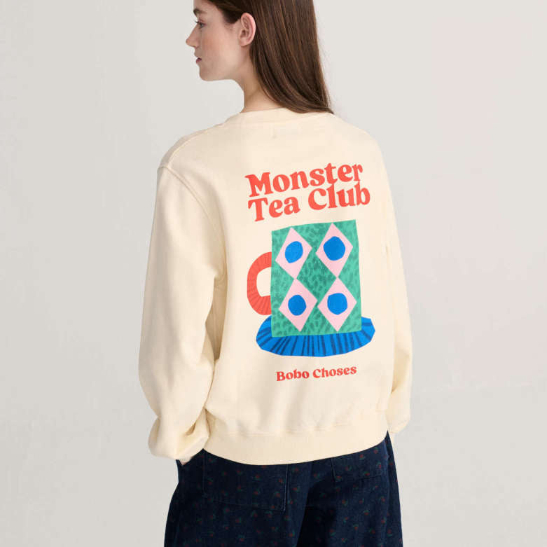Bobo Monster Mug Fitted Sweatshirt - Off White