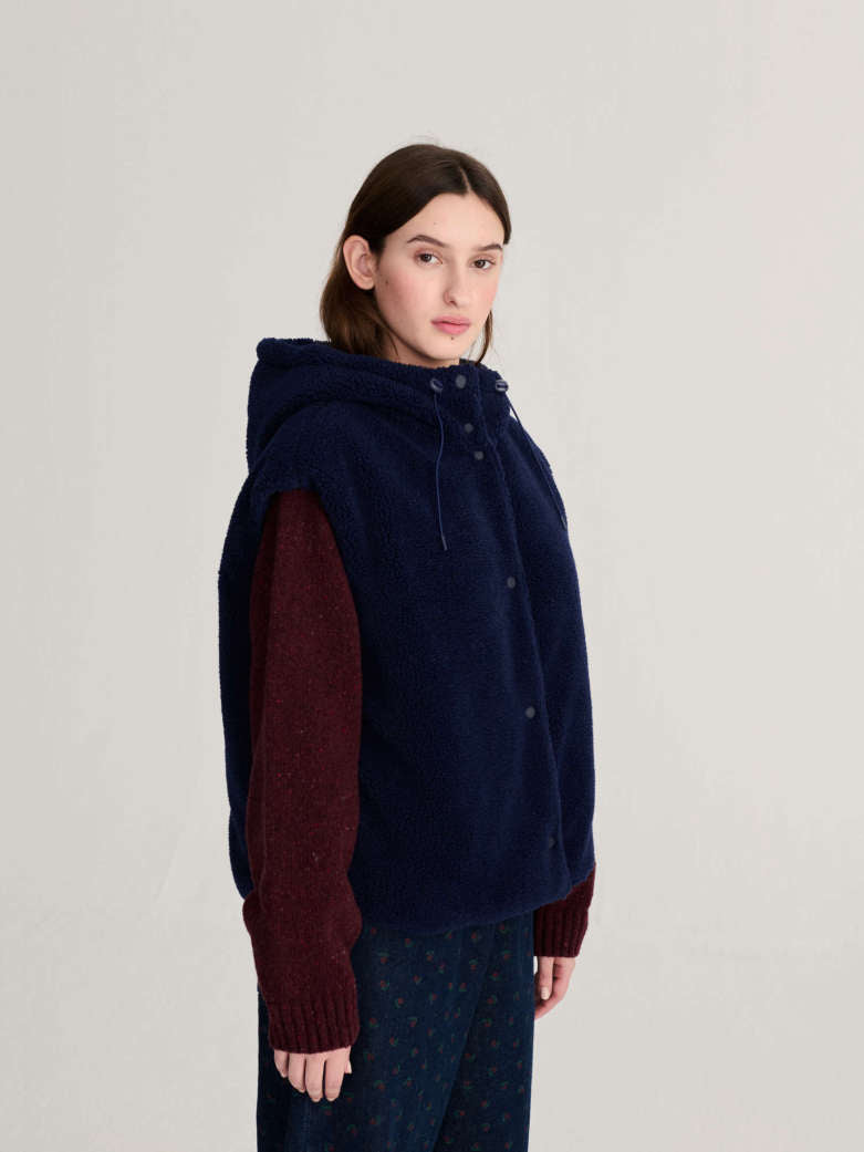 Reversible Nylon Vest - Navy Blue