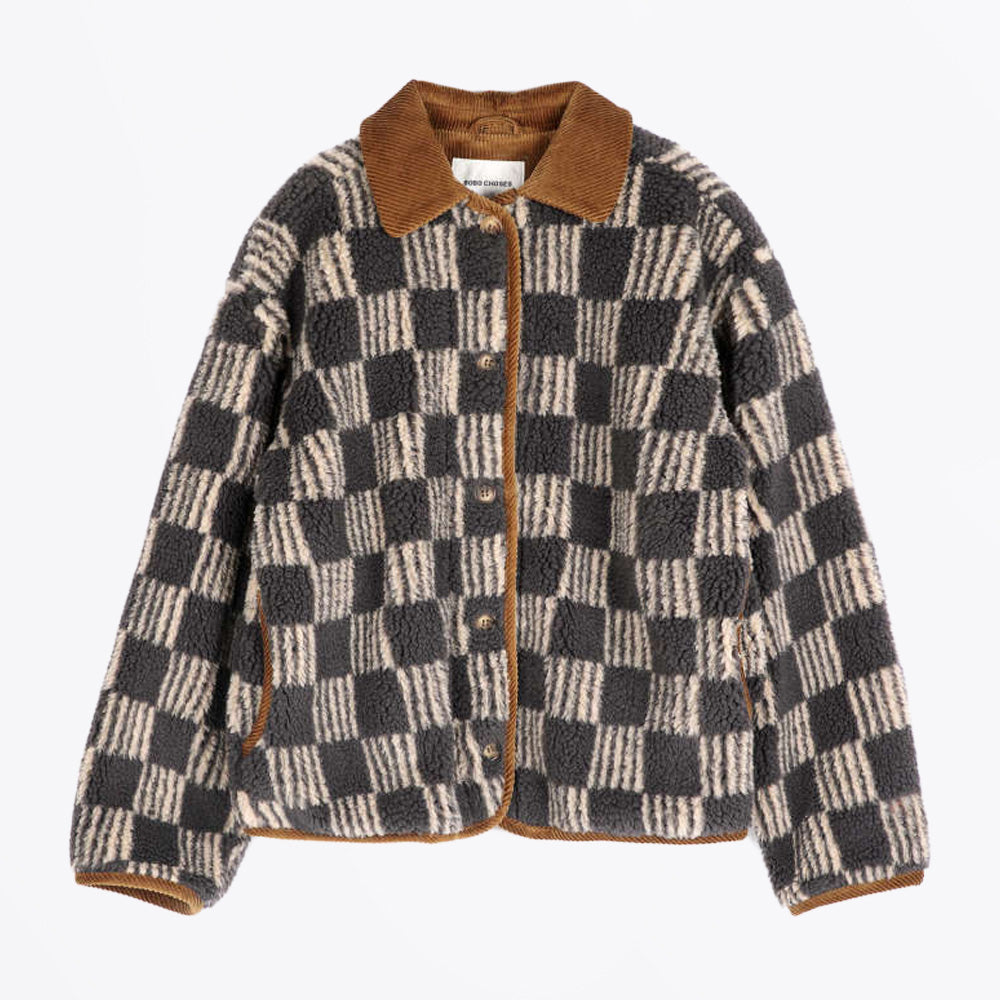 Bobo Almost Moire All Over Sherpa Jacket - Beige