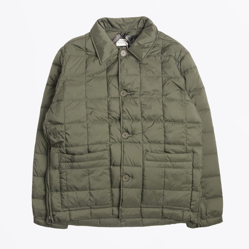 Taion Nylon Soft Shell Down Rams Jacket - Olive