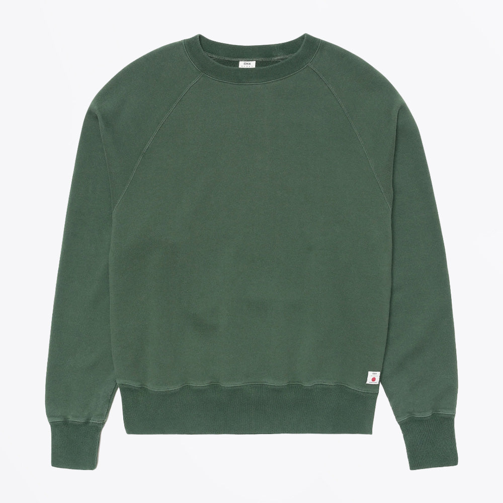 Edwin Raglan-Sleeve Crew - Green