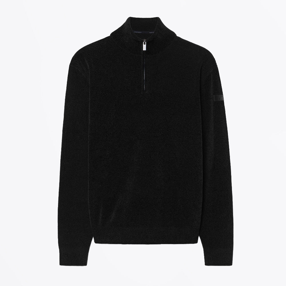 RRD Velvet Half Zip Knit - Black