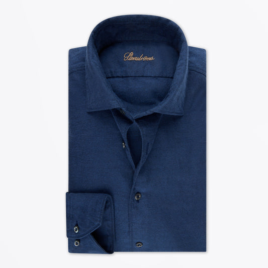 Regular Flannel Shirt - Dark Blue