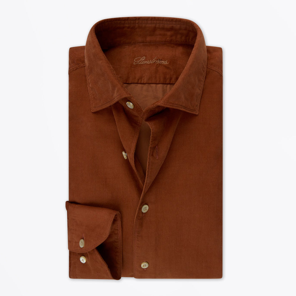 Stenstroms Regular Corduroy Shirt - Dark Orange