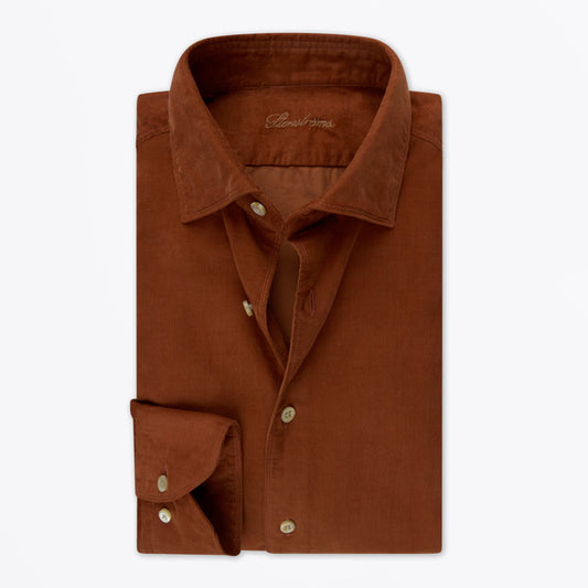Regular Corduroy Shirt - Dark Orange