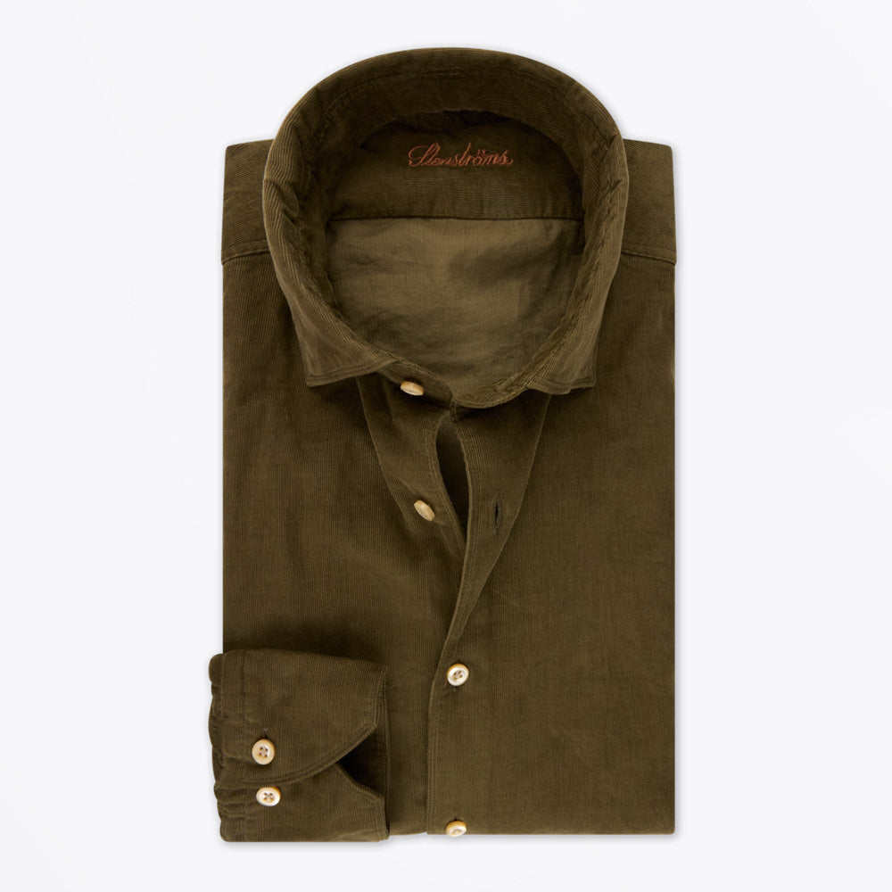 Stenstroms Regular Corduroy Shirt - Green