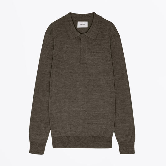 Emerson Lightweight Merino Wool Polo - Dark Army