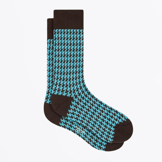 Turquoise Lane Houndstooth Socks - Turquoise