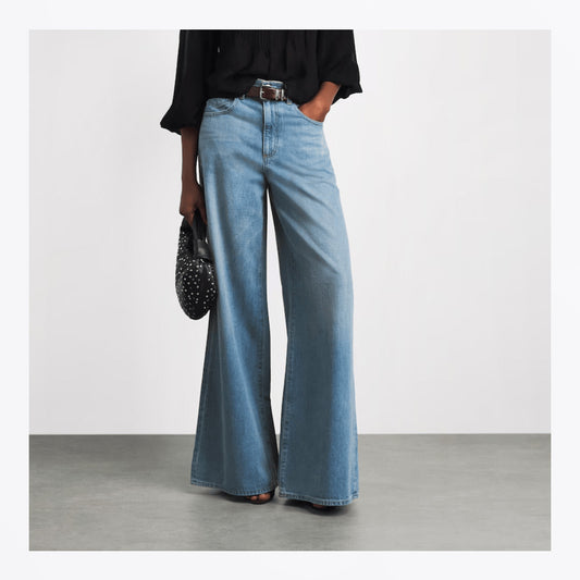 Cameron Wide Leg Offset Coin Pocket Jeans - Field