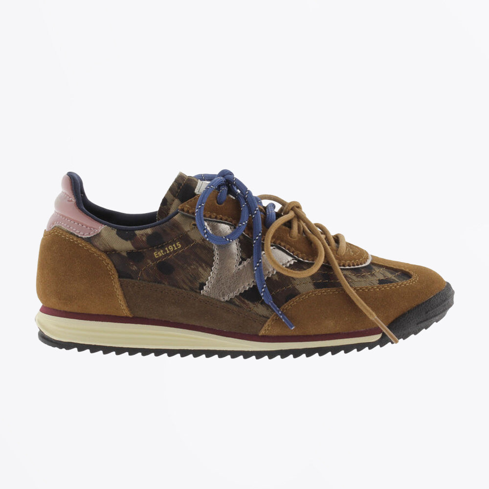 Victoria Saturno Serraje & Animal Print Sneaker - Brown