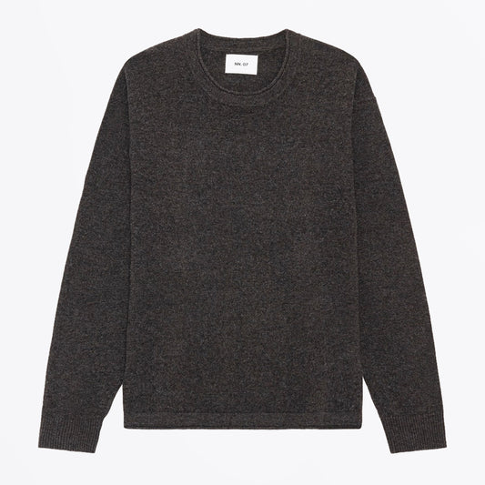 Sammy Knitted Crew Neck Wool Sweater - Earth Melange