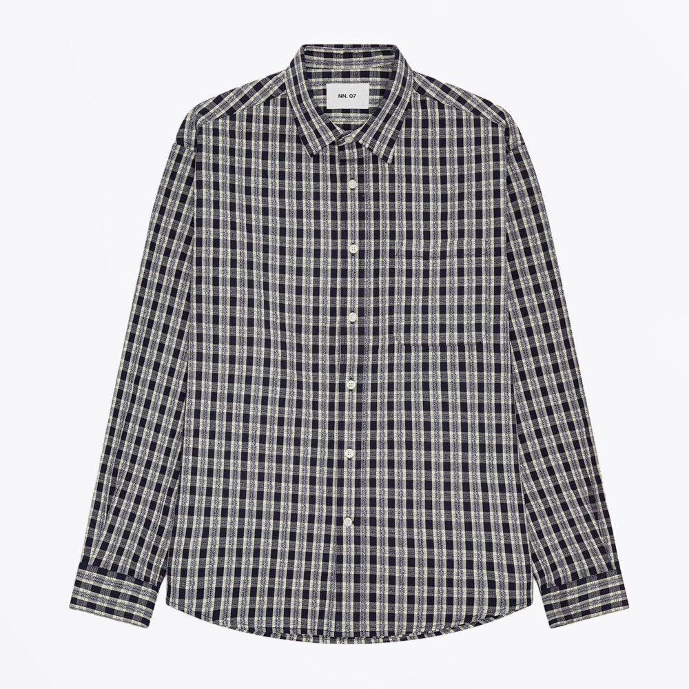 NN07 Deon Mouline Shirt - Navy Blue