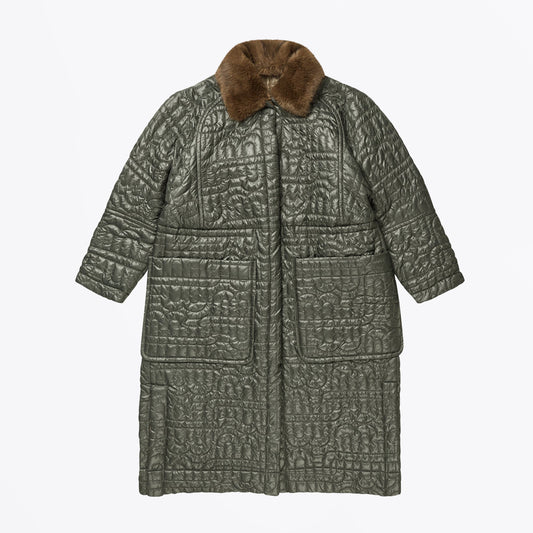 Verger Quilted Coat - Mix Charcoal