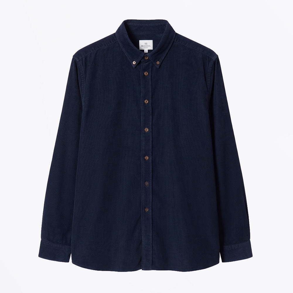 Paul Regular Fit Fit Cord Button Down Shirt - Dark Navy