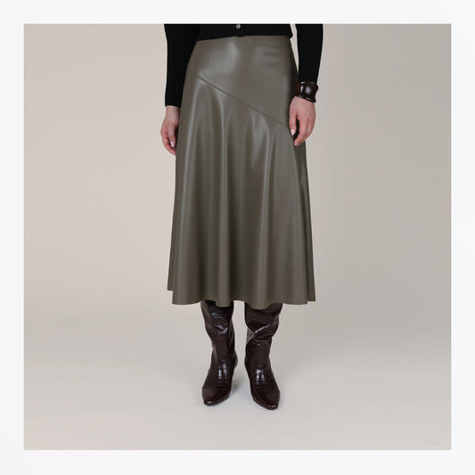 Rana Fit and Flare Skirt - Taupe