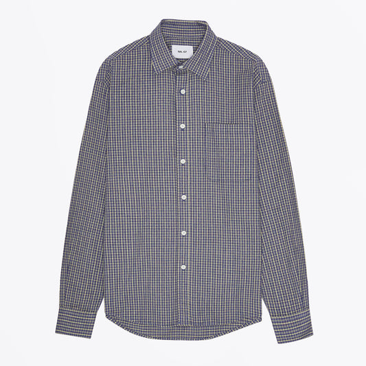 Deon Casual Flannel Shirt - Indigo Check